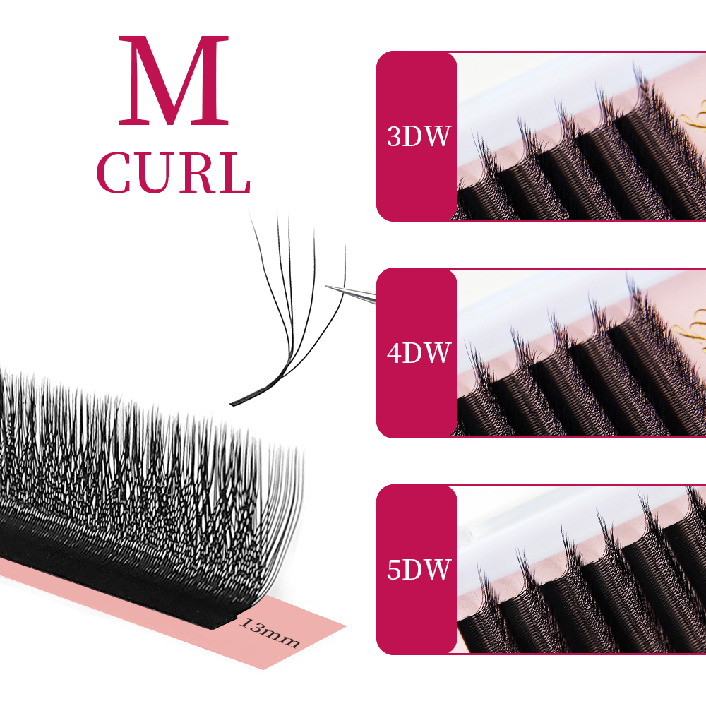 Eyelash Extension Human Hair - Goddess W3D 4D 5D M Curl